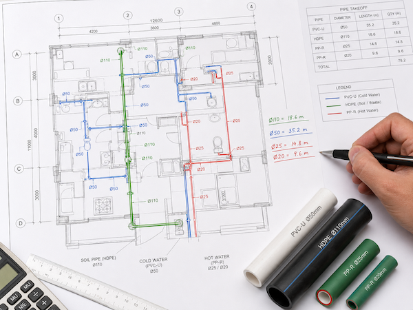 cách tính khối lượng ống nhựa dự toán thực tế